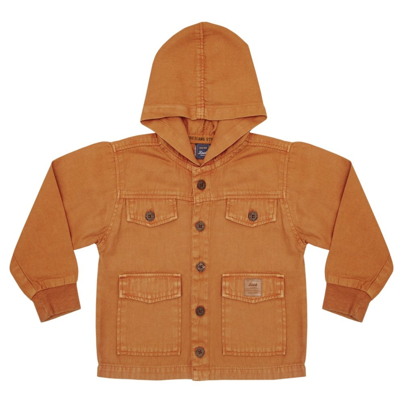 Infantil - Jaqueta Look Jeans Parka Sarja Ferrugem