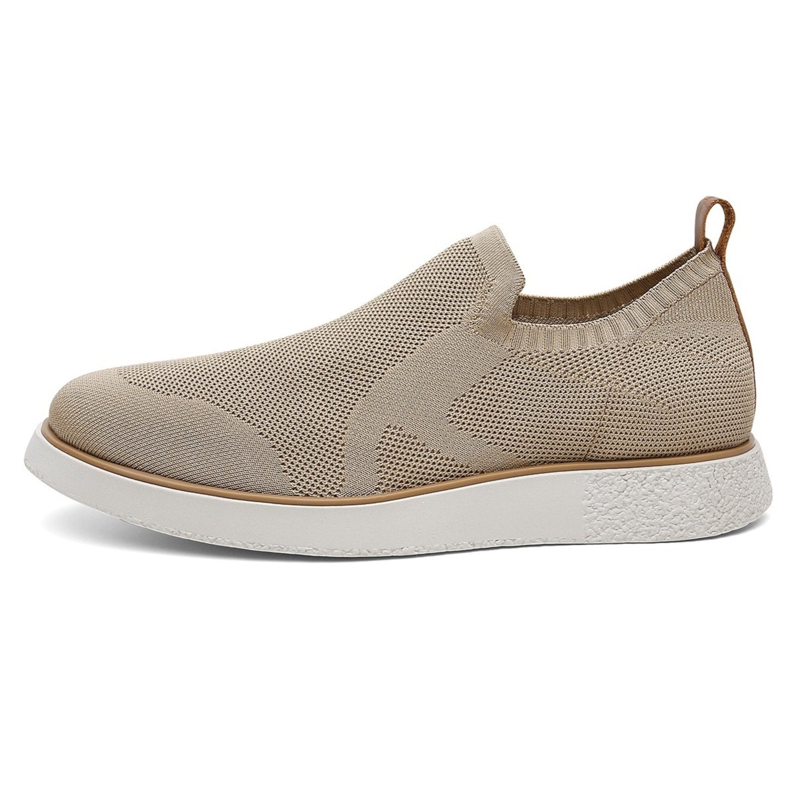 Sapato Slip On Masculino Centuria Knit Casual Bege