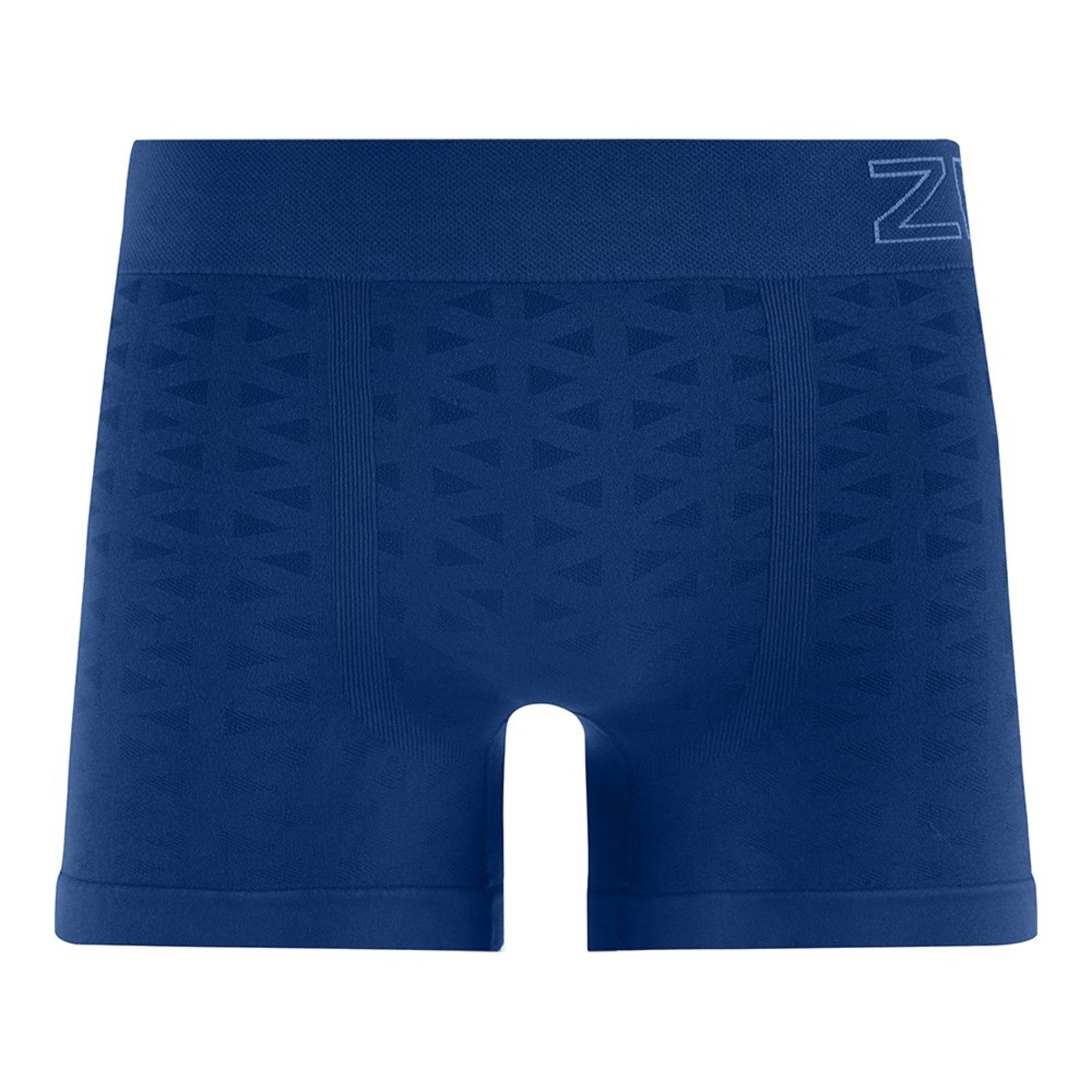 Cueca Boxer sem Costura Jacquard Triangulos Azul