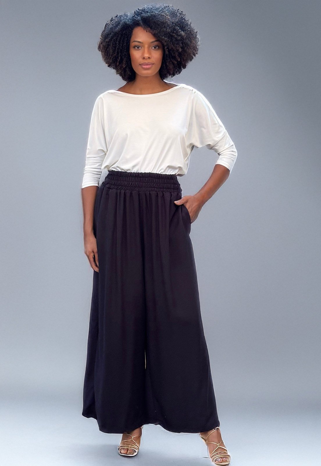 Calça Amazonia Vital Pantalona Elastic Embaú Preto