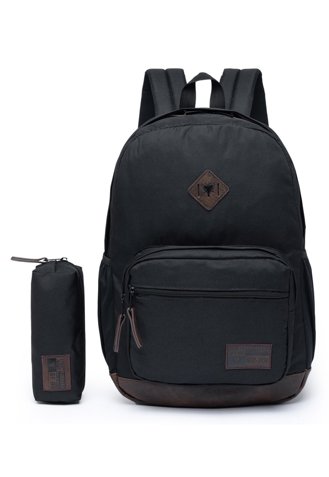 Mochila Cavalera Masculina Escolar + Estojo Reforçada