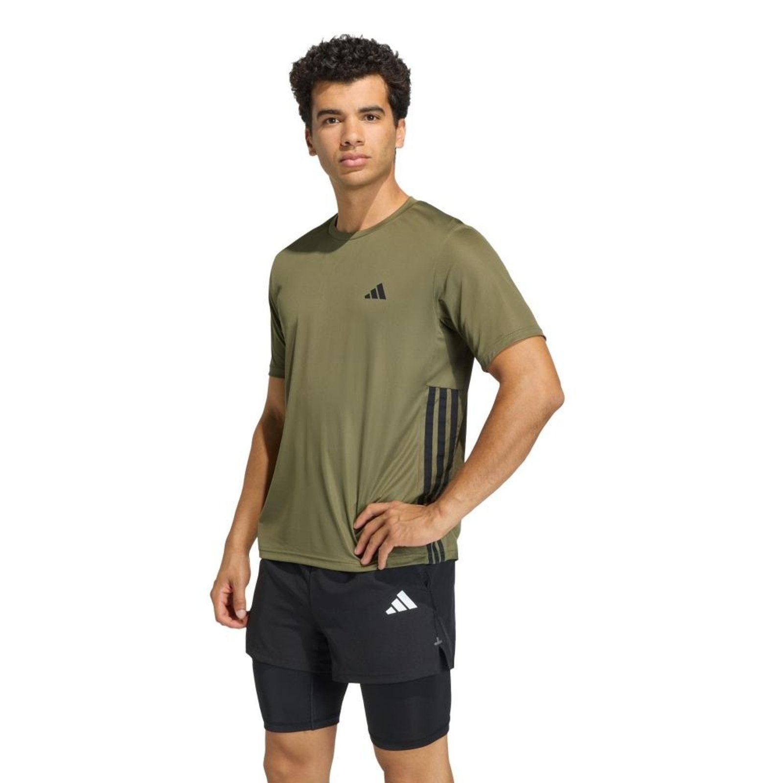 CAMISETA WORKOUT ESSENTIALS BASE TRÊS LISTRAS adidas Performance Verde