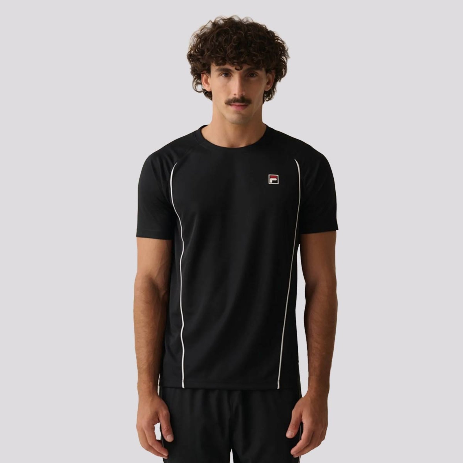 Camiseta Fila Match Preta e Branca