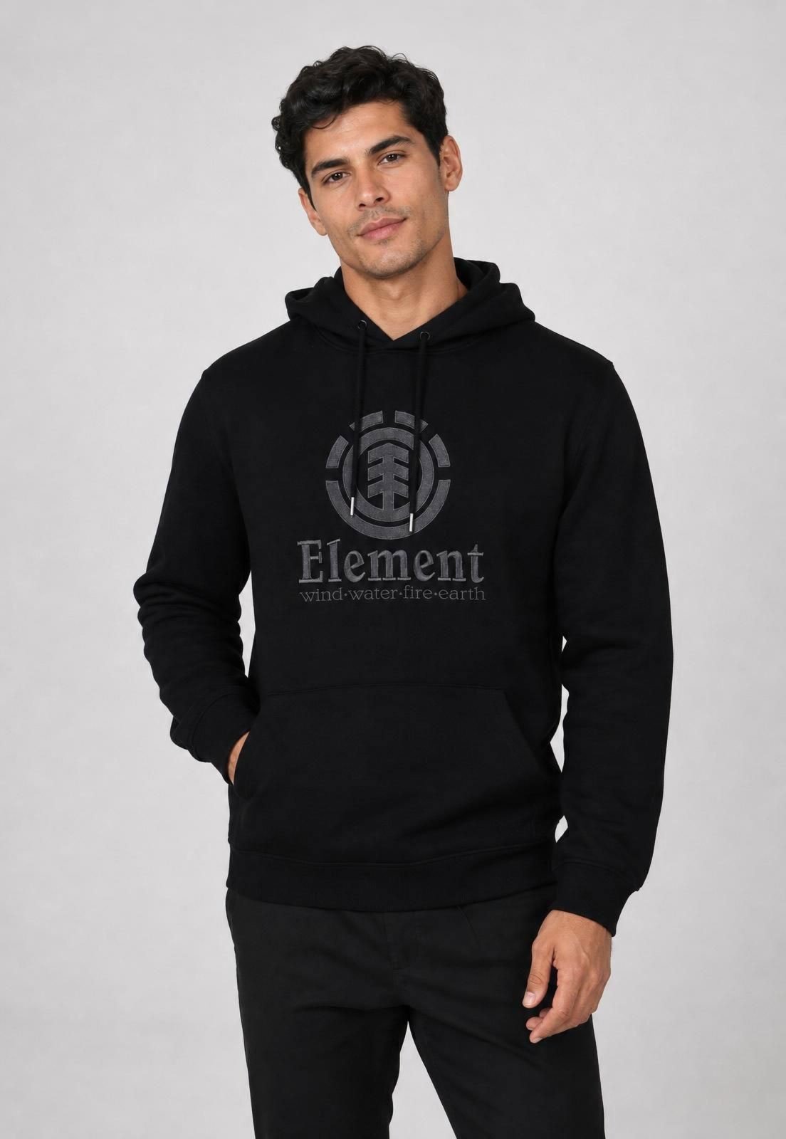 Blusa de Moletom Masculina Element Capuz Preta