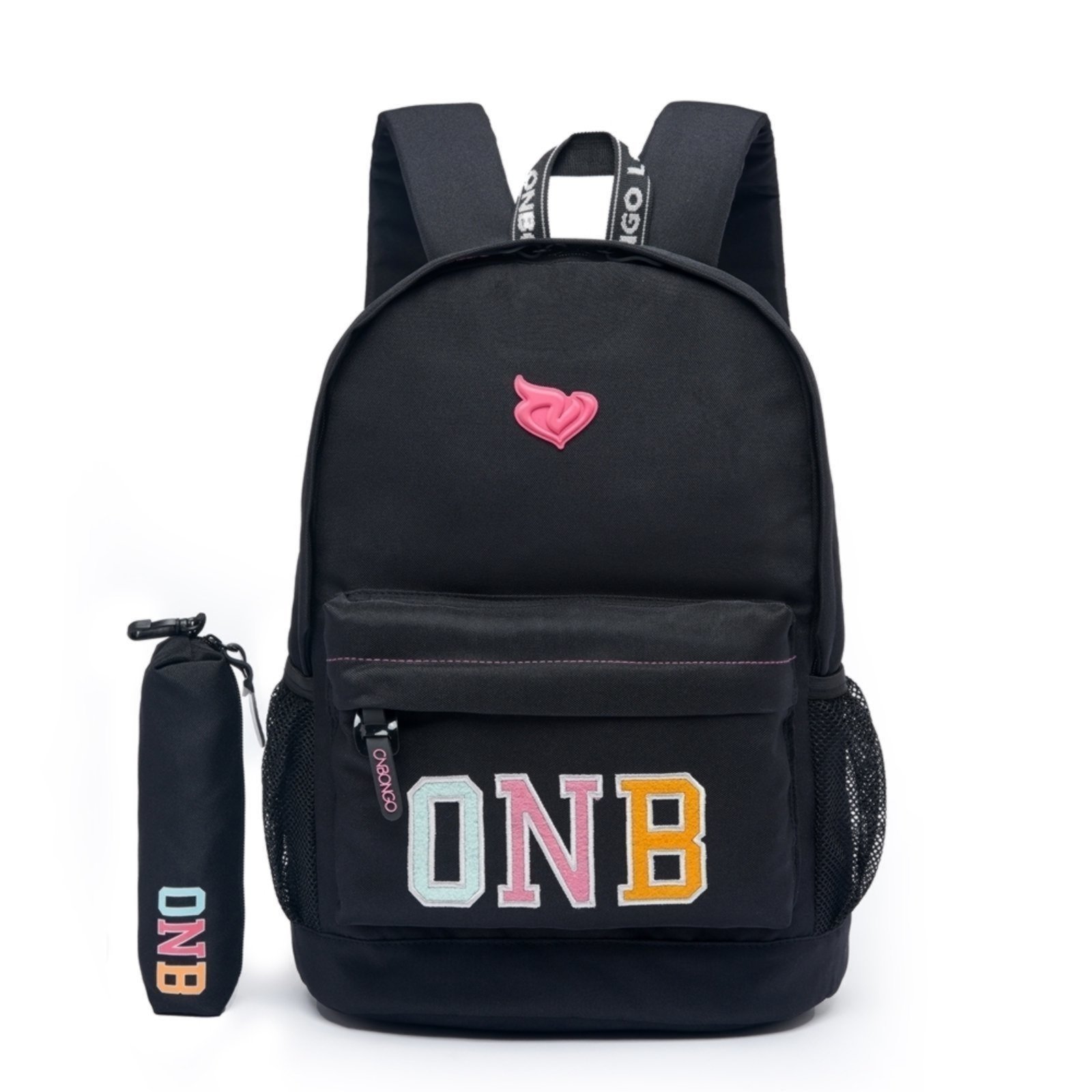 Kit Mochila Onbongo Bolsa Escolar Feminina Estojo Resistente