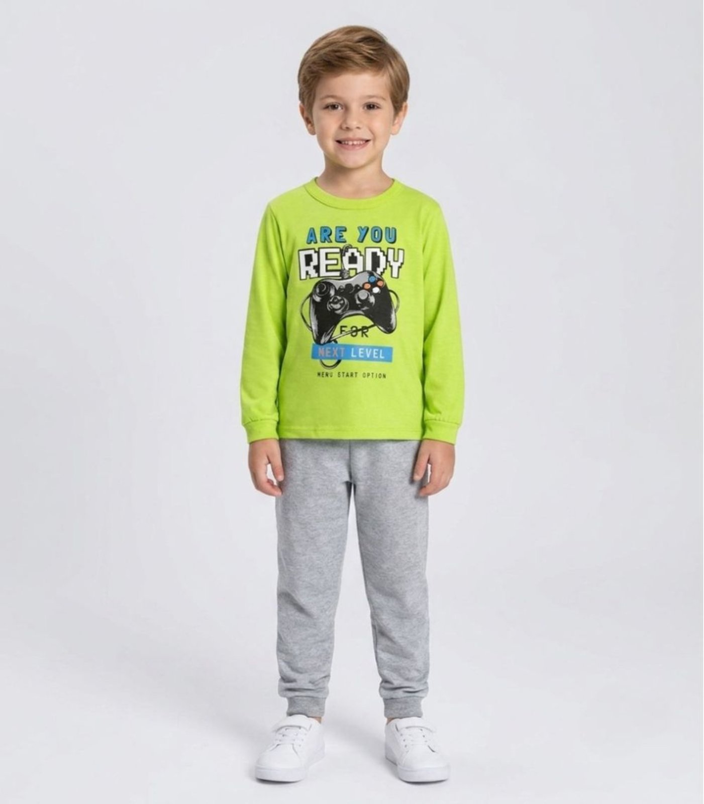 Infantil - Conjunto Menino Blusa Longa E Calça Kappes Verde