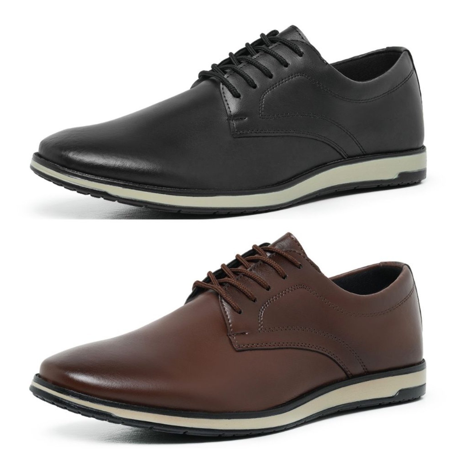 Kit 2 Sapato Social Oxford Confortável Masculino Preto e Marrom