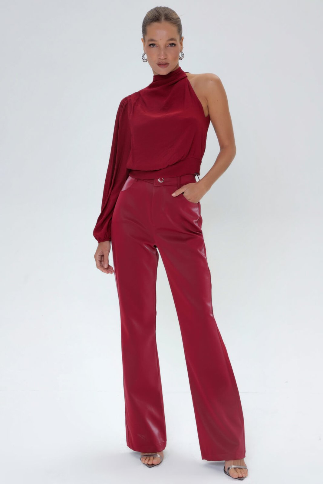 CALÇA BOOT CUT DARK CHERRY Gatabakana