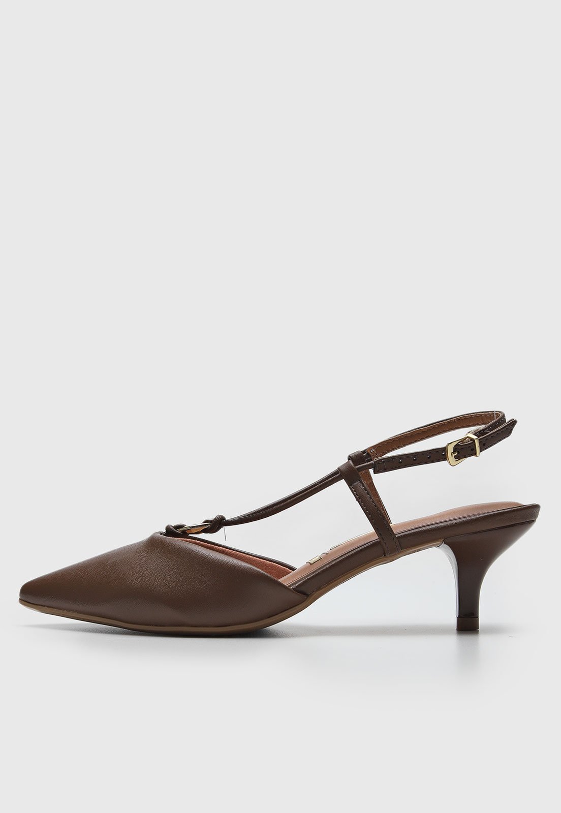Scarpin Slingback Vizzano Recorte Marrom