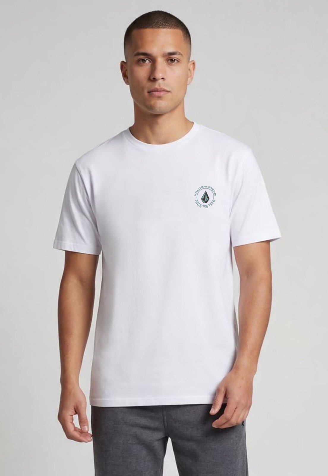 Camiseta Masculina Volcom Gola Redonda Branca
