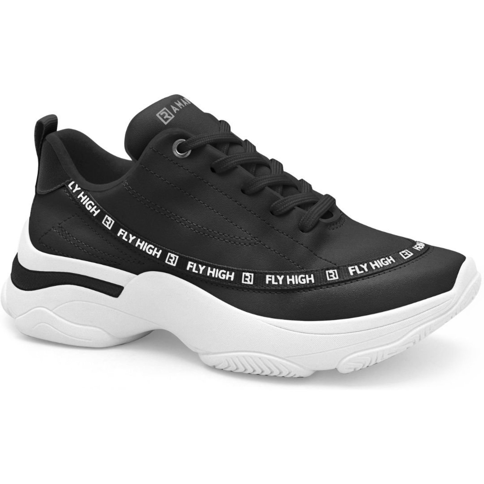 Tênis Feminino Jogging Preto e Branco Ramarim 2574201-5