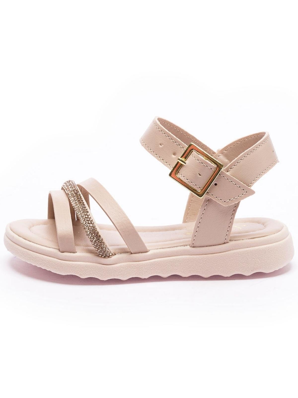 Infantil – Sandália Feminina Tininha Menina Tira Strass Nude