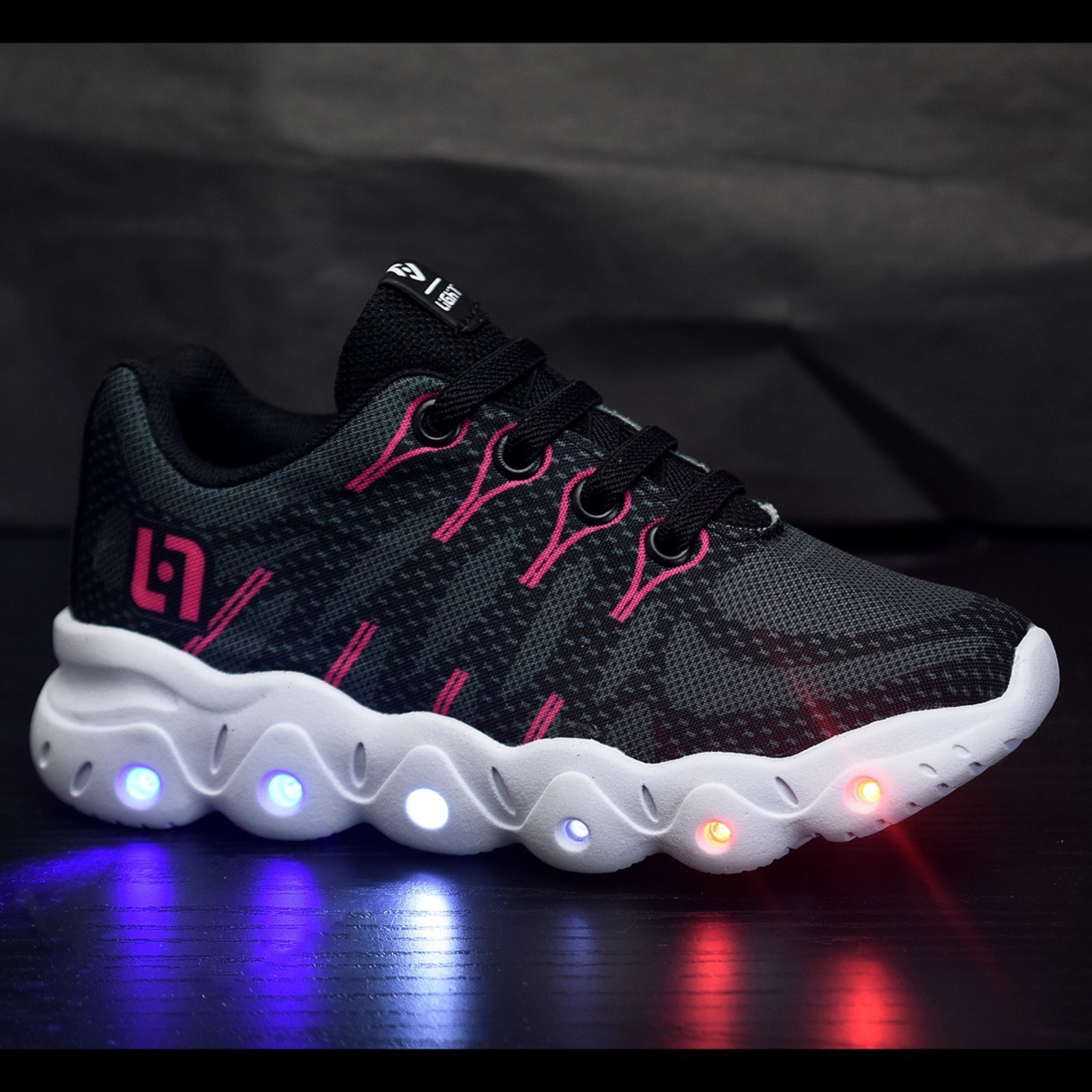 Vista 3 Infantil - Kit Tênis De Led Pink Meninas Escolar Chinelo Óculos Relógio CALCADOS LGHT LIGHT rosa pink CALCADOS LGHT LIGHT rosa pink