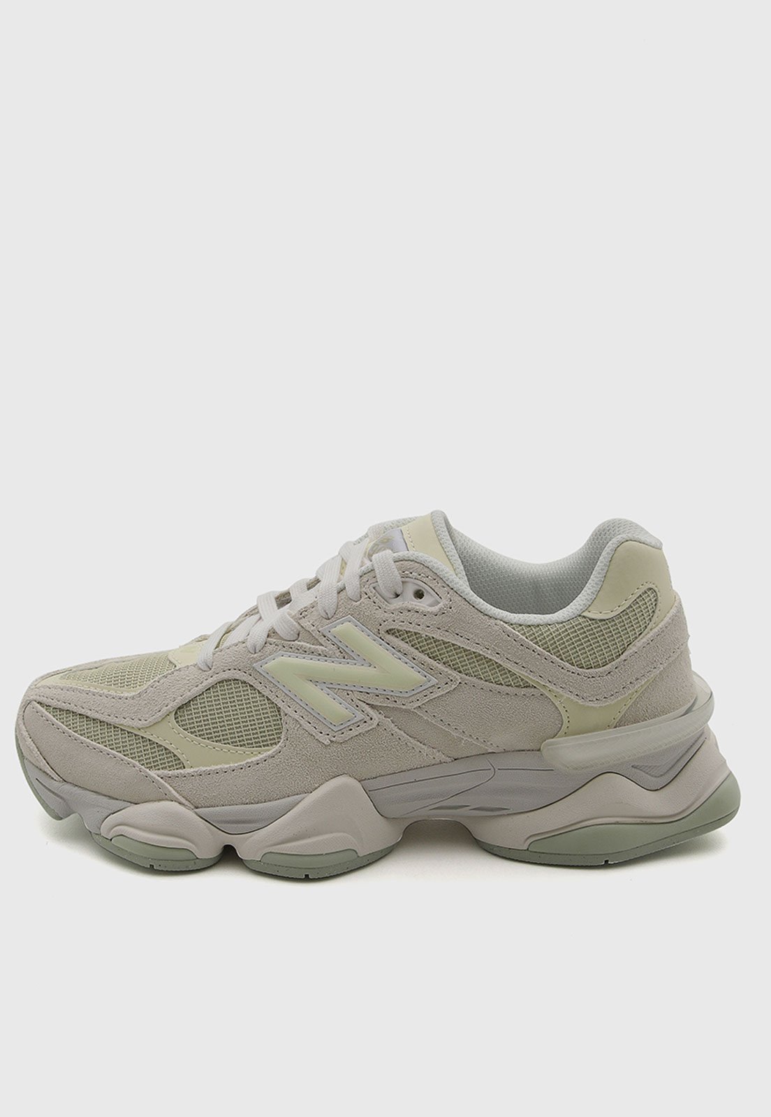 Tênis Feminino New Balance 9060 Couro Verde Claro