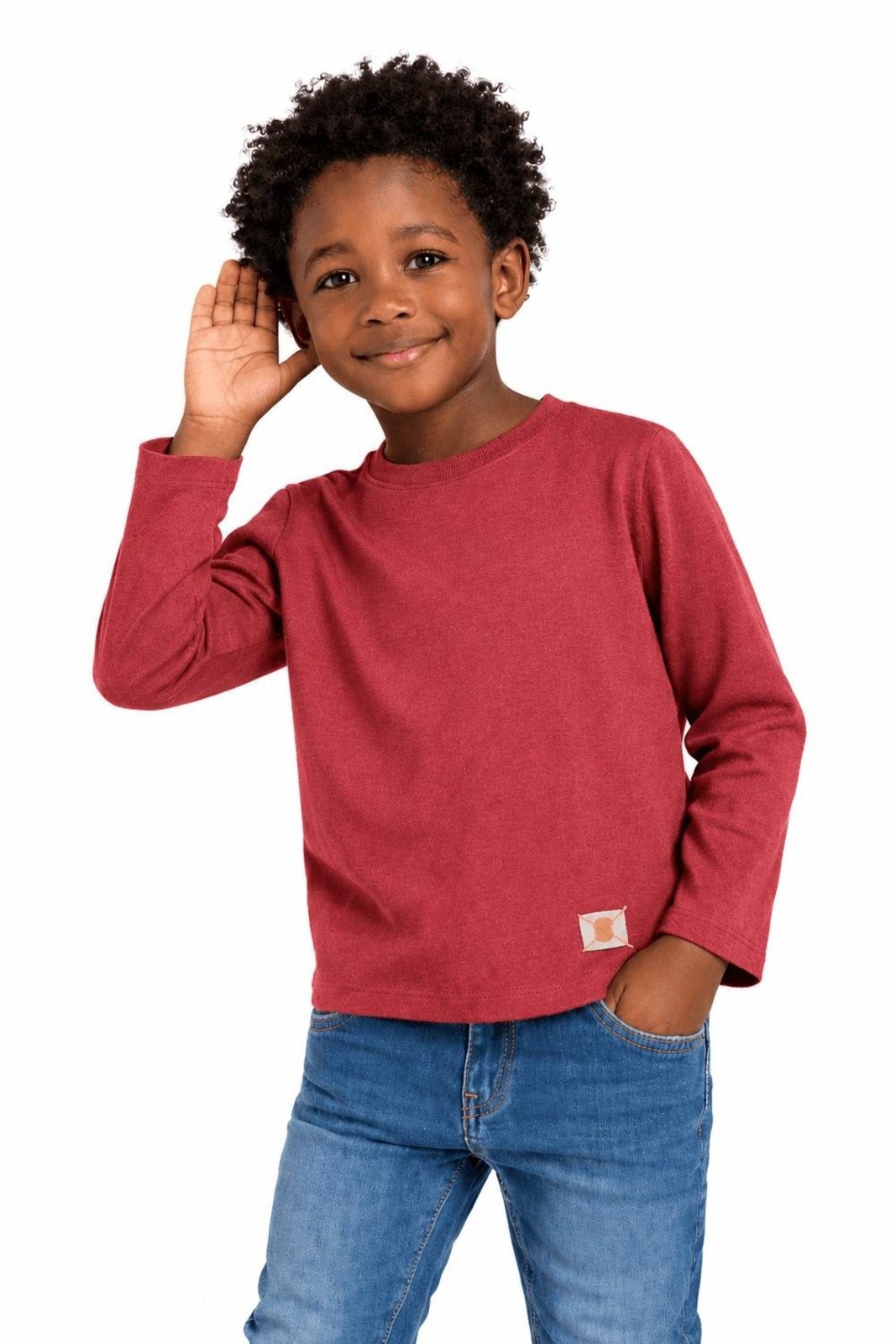 Infantil - Blusa Manga Longa Menino Básico Alphabeto Vermelho