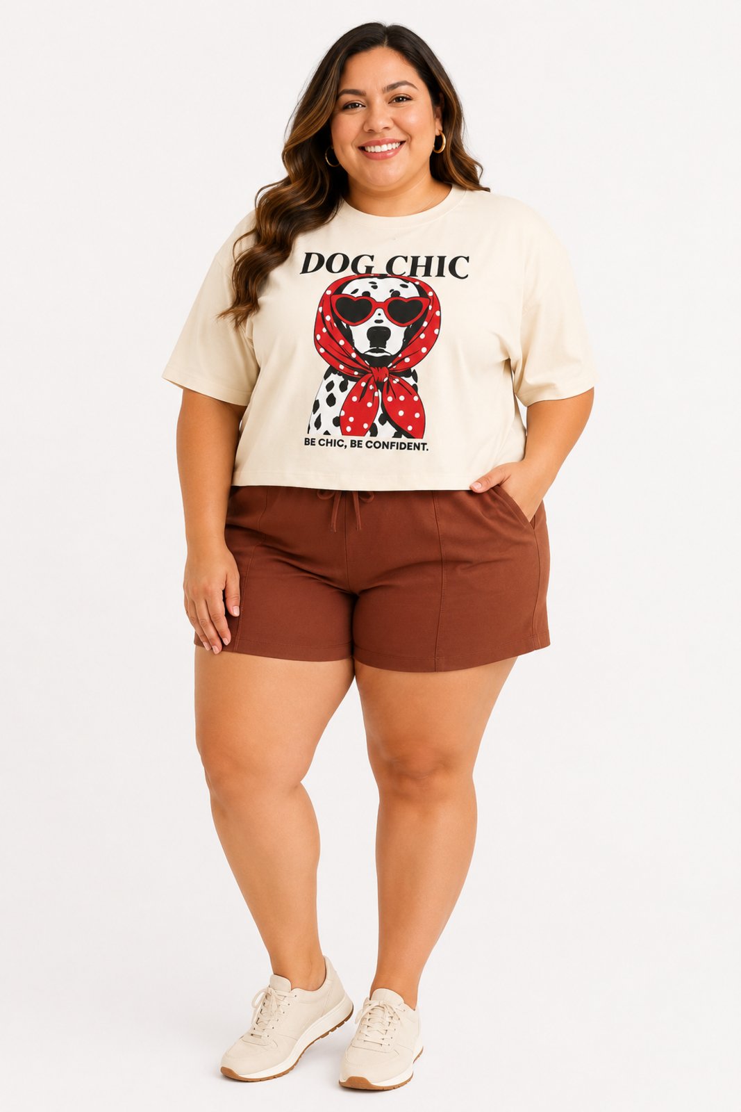 Camiseta D Bell Outlet Fashion Dog Chic Plus Size Algodão Off White