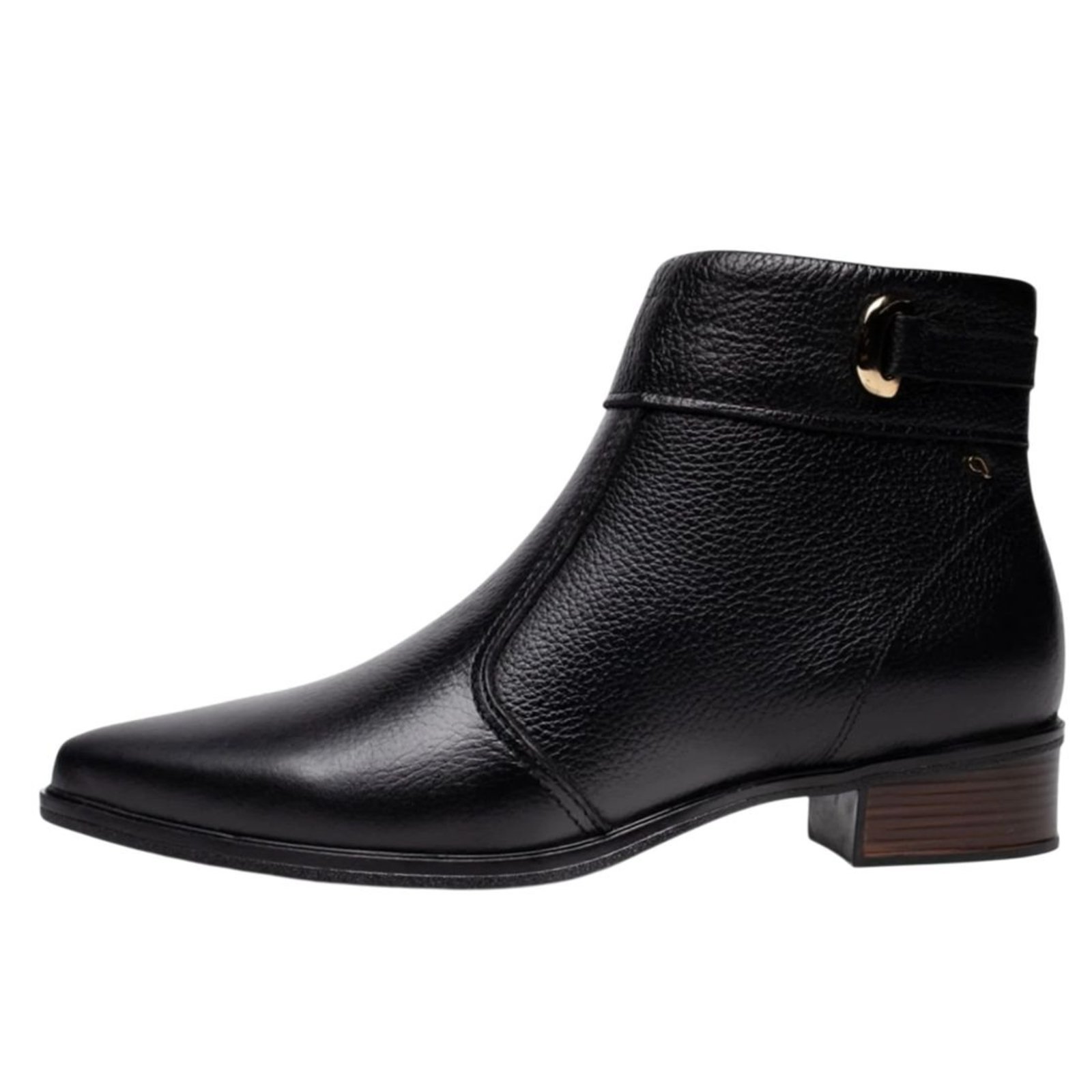 Bota Feminina Salto Baixo Conforto Resistente Couro Pegada