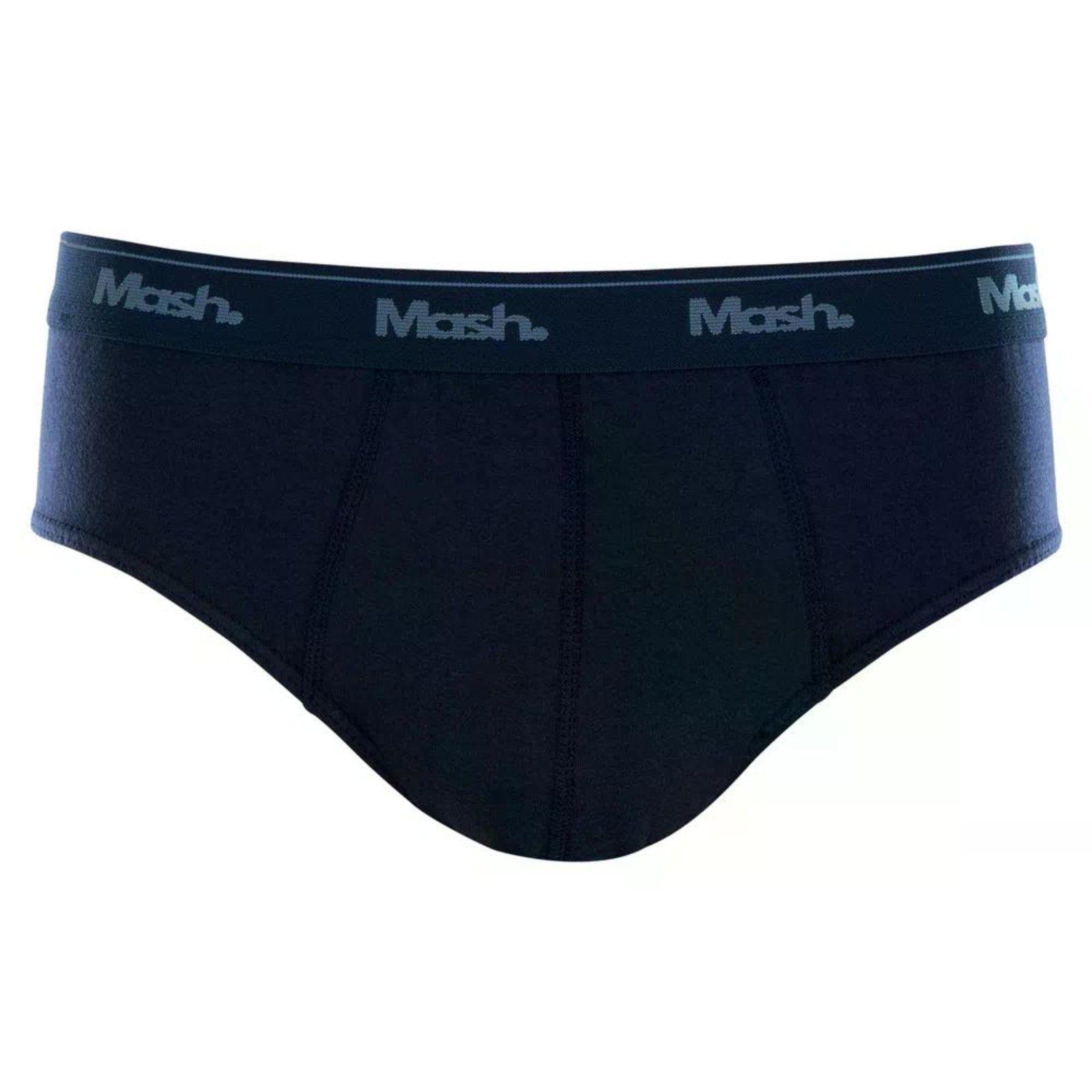Vista 2 Cueca Slip Mash Masculina Algodão Elástico Básica Conforto preto MASH preto