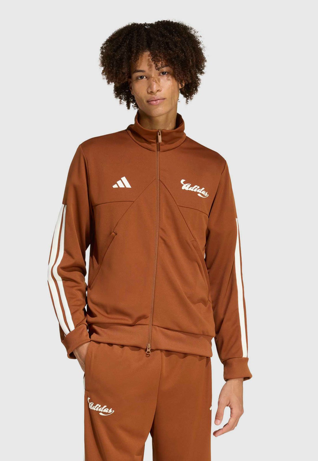 Jaqueta Masculina adidas Sportswear Gola Alta Caramelo