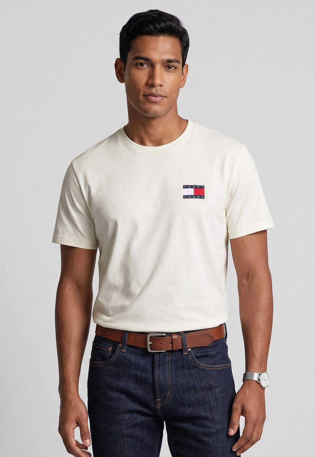 Camiseta Masculina Tommy Jeans Essential Flag Tee Branca