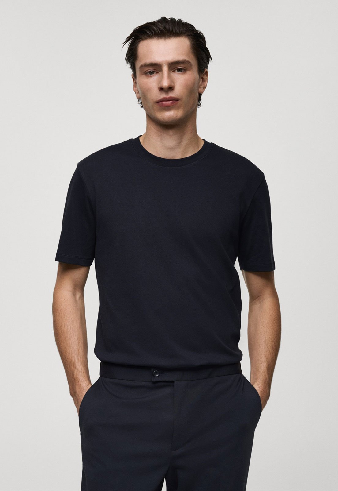 Camiseta Mango Regular Kimi Azul-Marinho