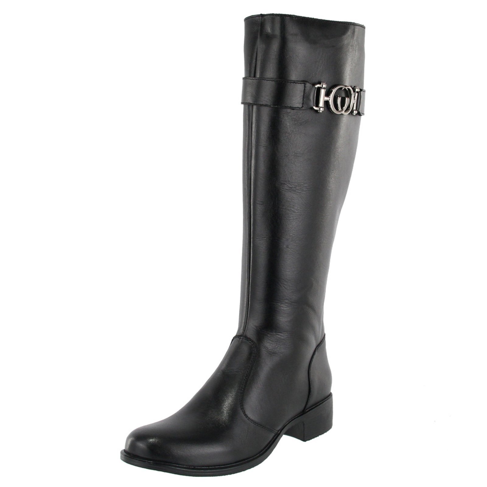 Bota Montaria Couro Cano Longo Metal Lancamento Agnes Veronez Preto