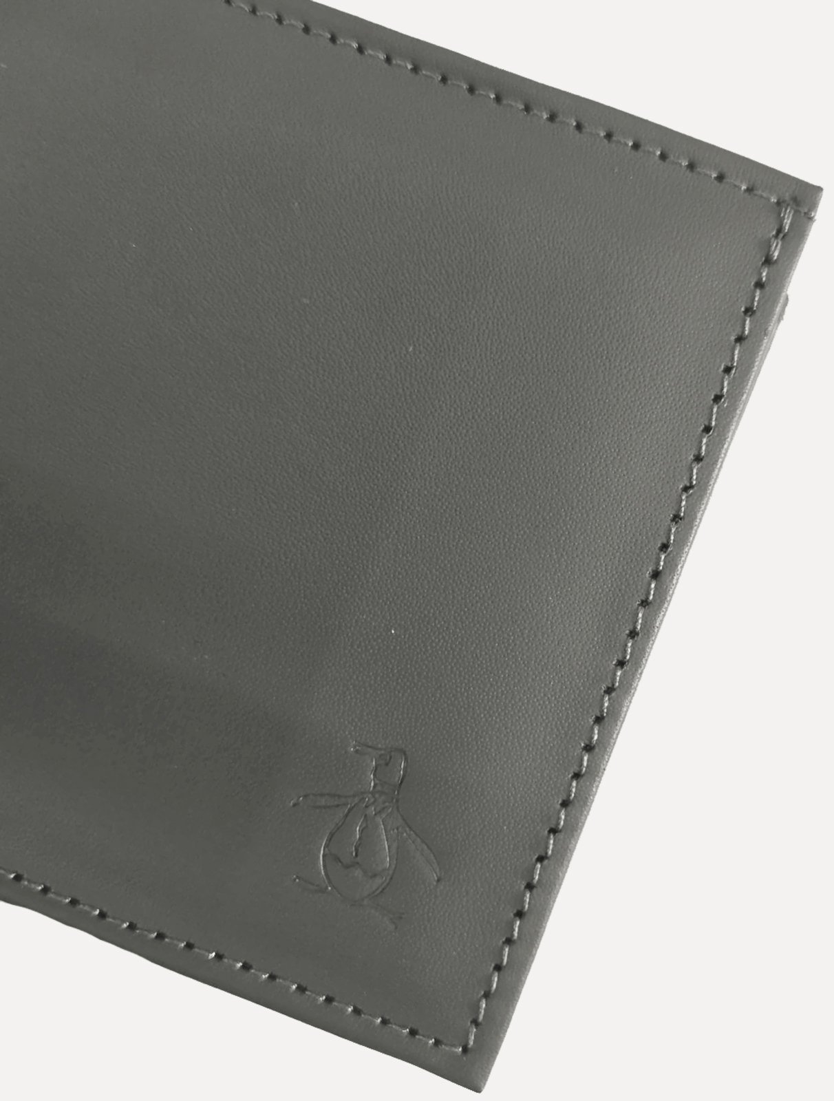 Vista 3 Carteira Original Penguin Masculina Couro Lisa Logo grafite Original Penguin grafite