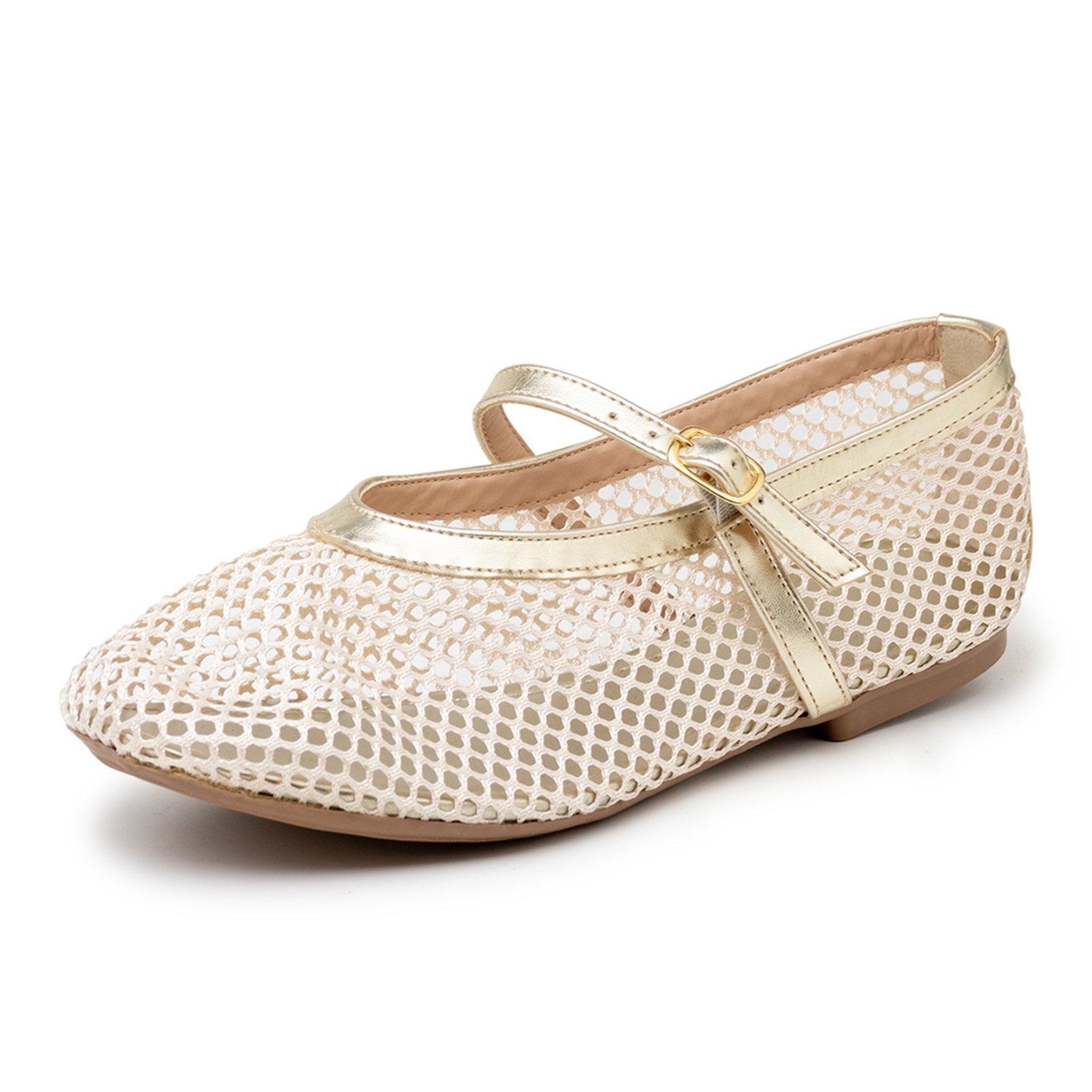 Vista 3 Sapatilha De Tela Feminina Tendência Bico Redondo 5400 Off Ouro Hannah Footwear dourado Hannah Footwear dourado