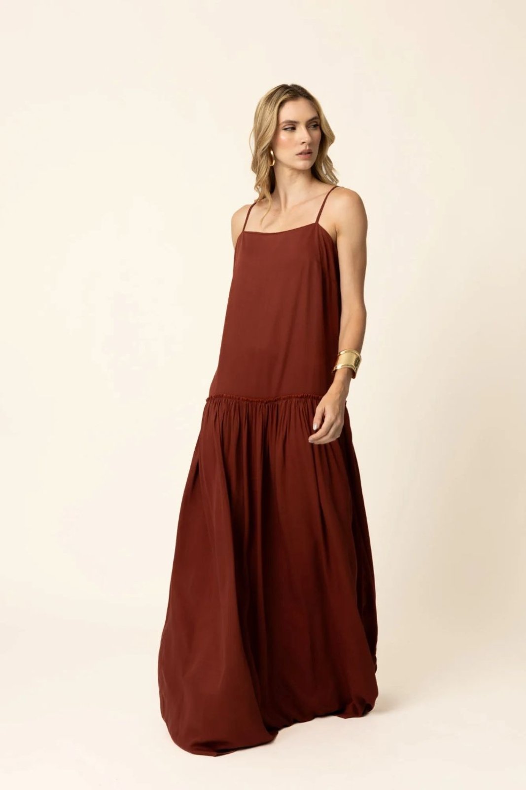 Vestido Liz – Marrom Ganache