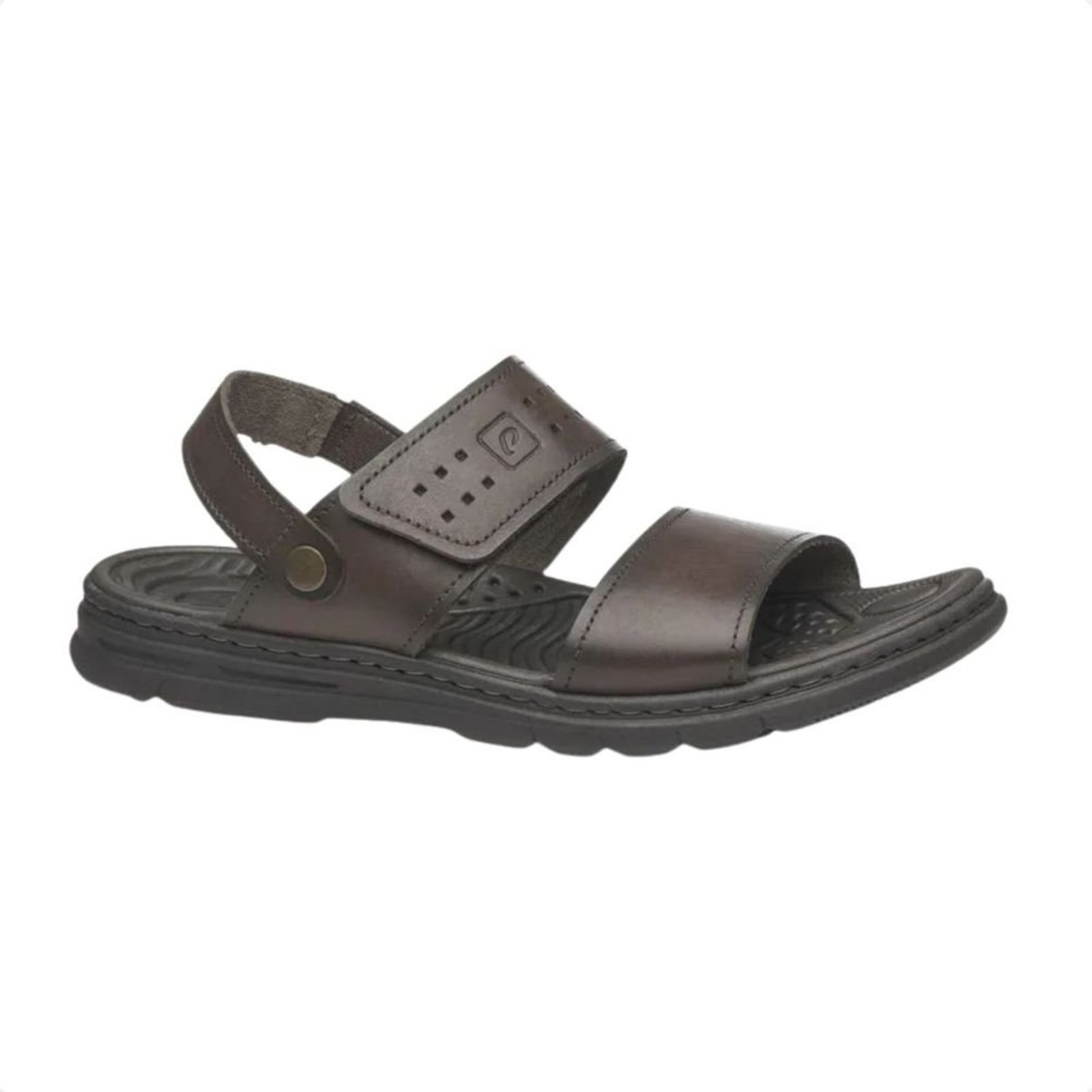 Sandália Masculina Em Couro Pegada Marrom