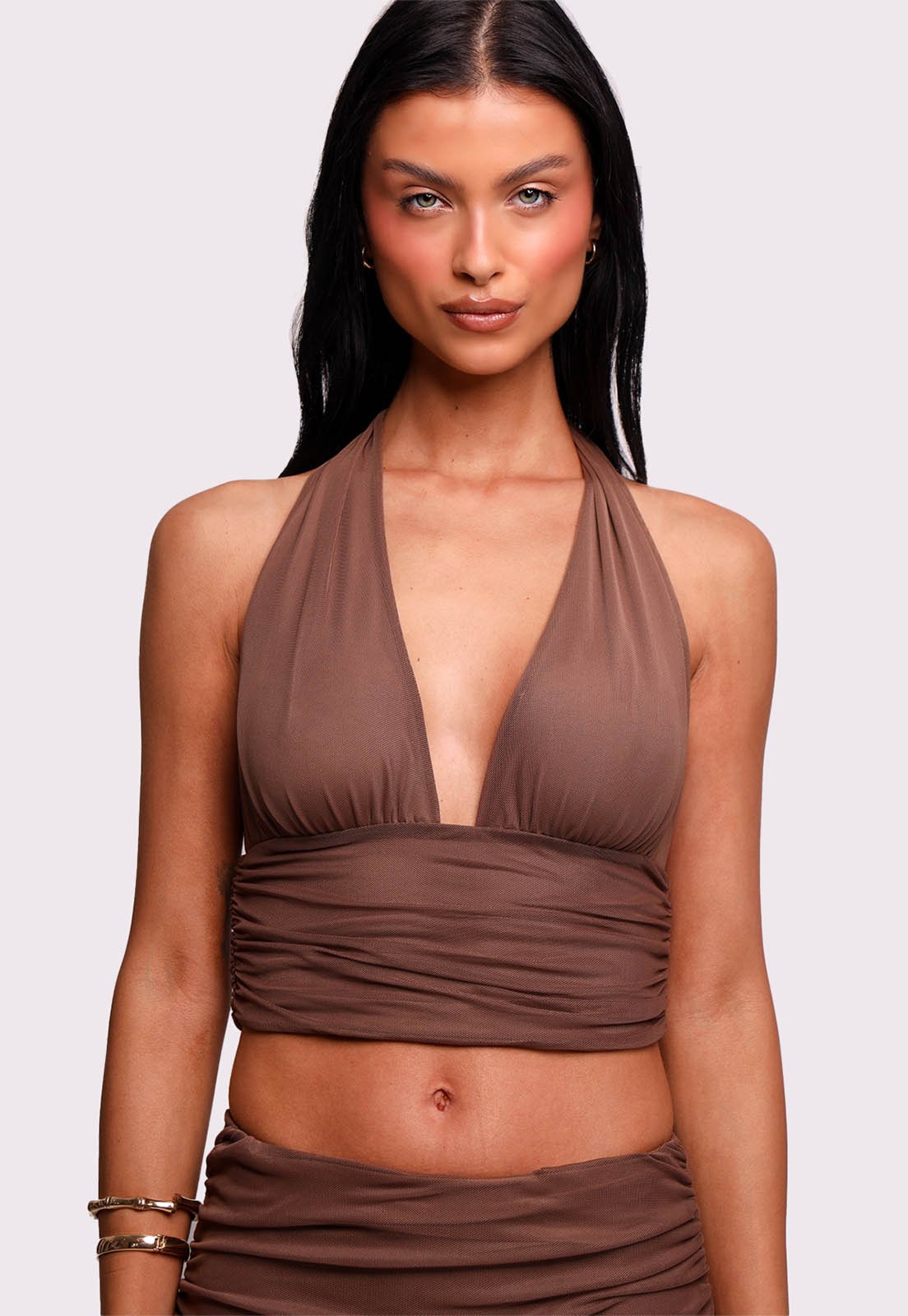 blusa em tule marrom goddess Mundo Lolita