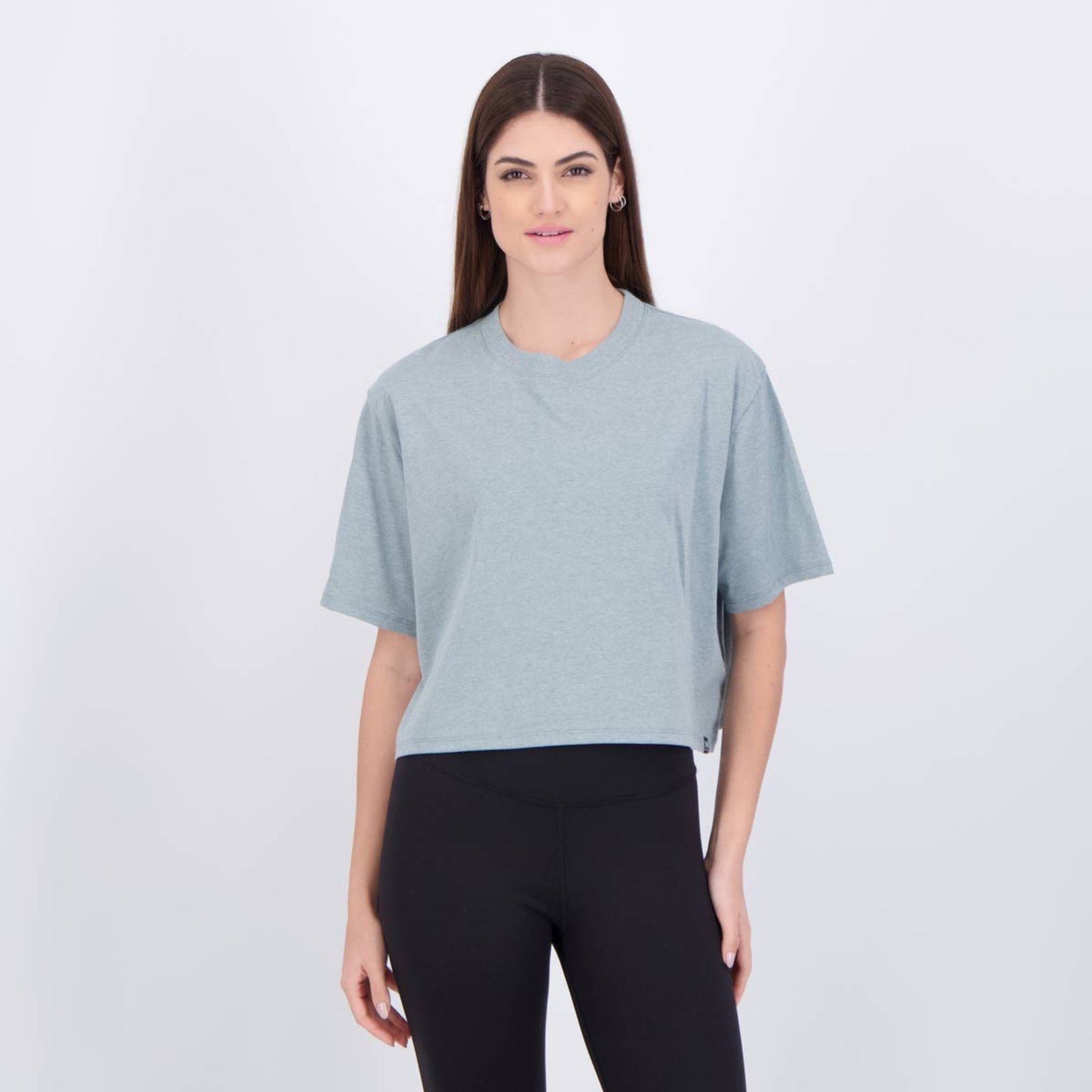 Cropped Under Armour Rival SS Feminino Cinza