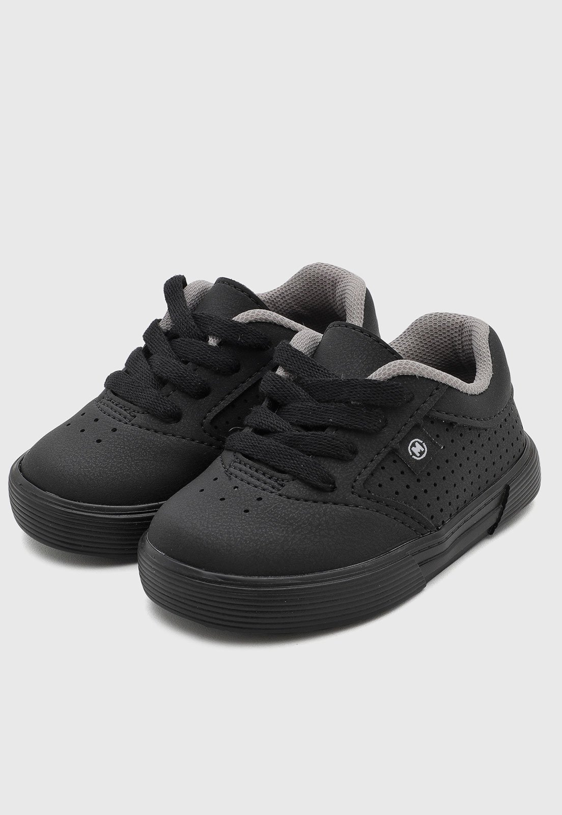 Infantil - Tênis Molekinho Detalhe Perfurado Preto