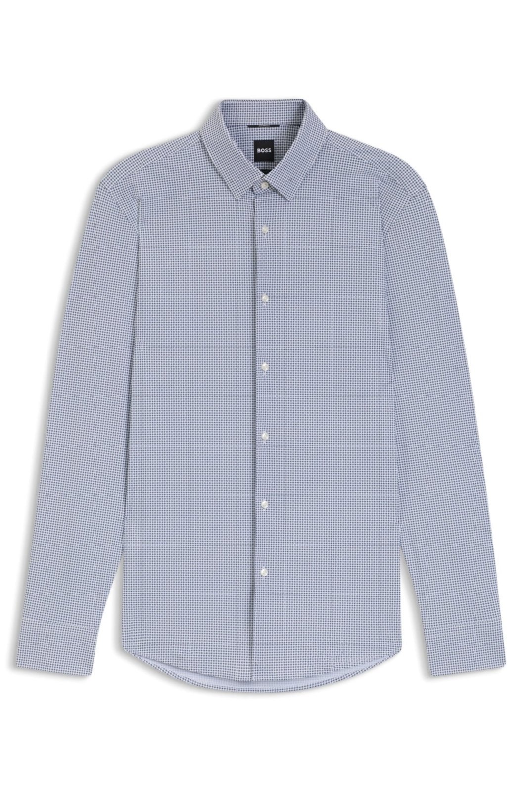 Camisa De Ajuste Slim Estampada Em Jersey Elástico