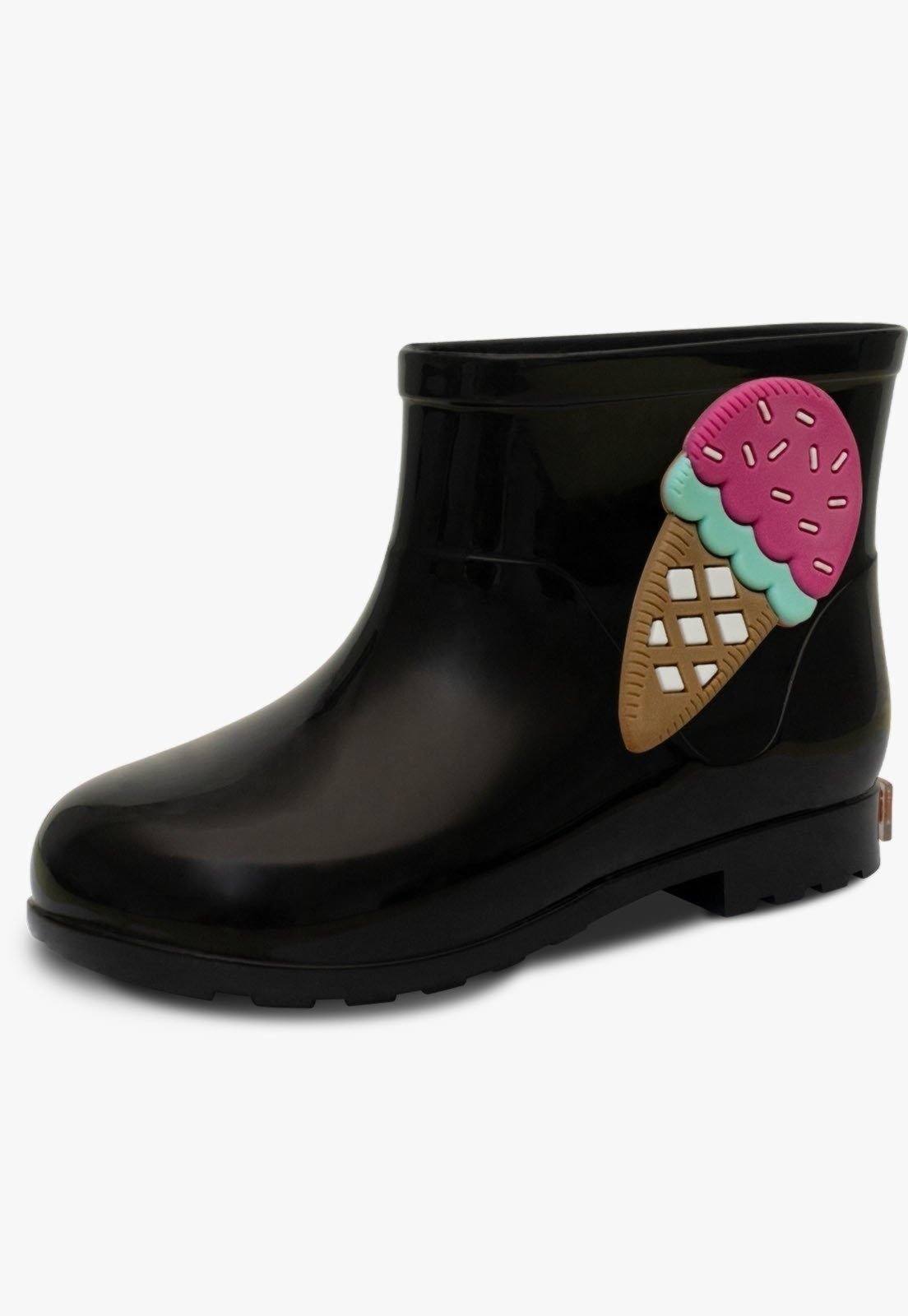 Infantil - Bota Galocha Cano Curto Pópidi Sorvete Preto