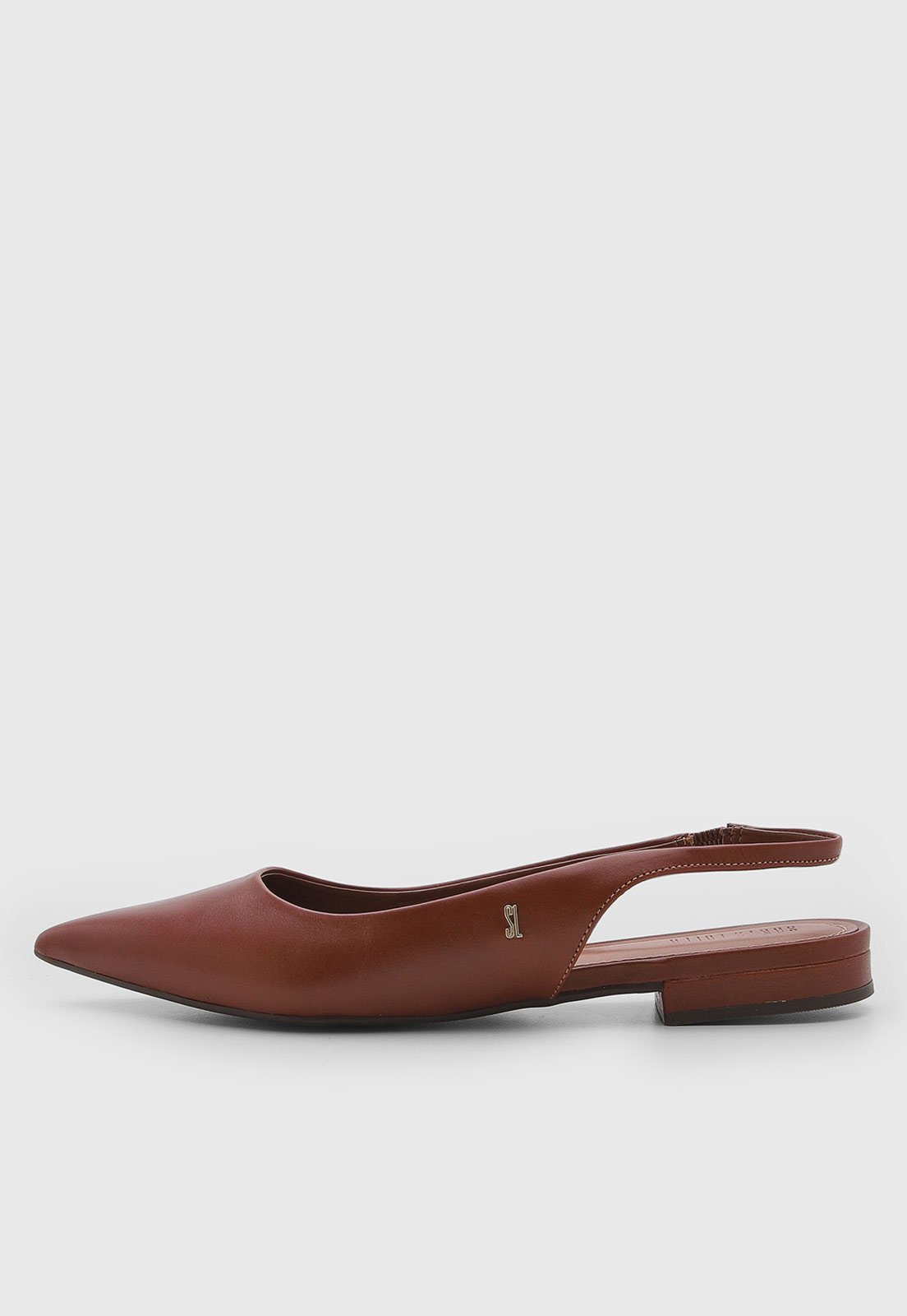 Sapatilha Feminina Santa Lolla Slingback Couro Marrom