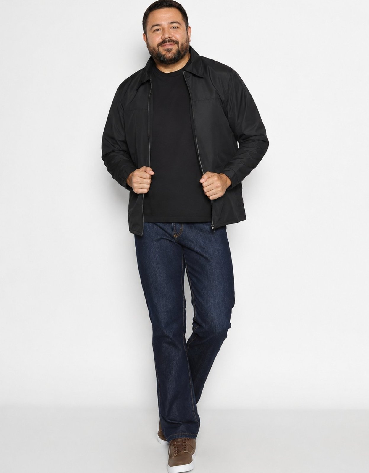 Casaco Masculino Social Bolso Interno Forro Fino Plus Size Preto