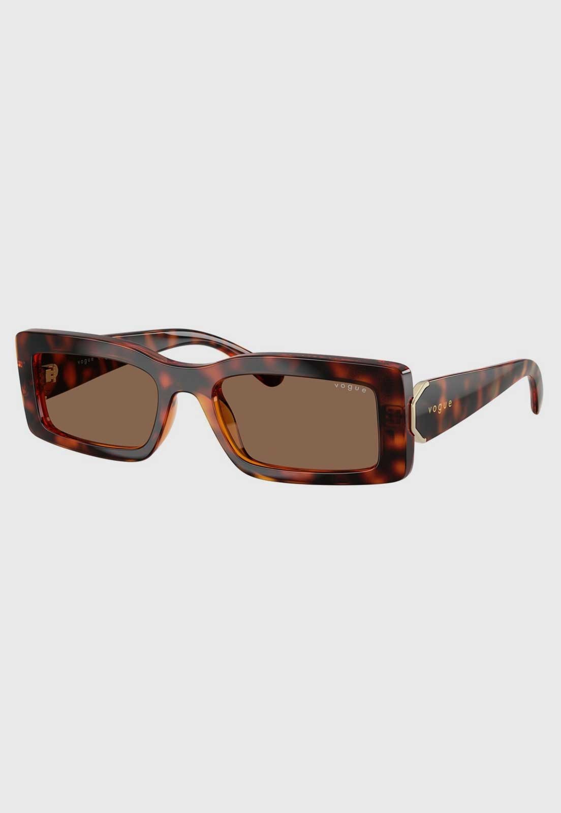 Óculos Feminino Vogue Retangular Tartaruga Marrom