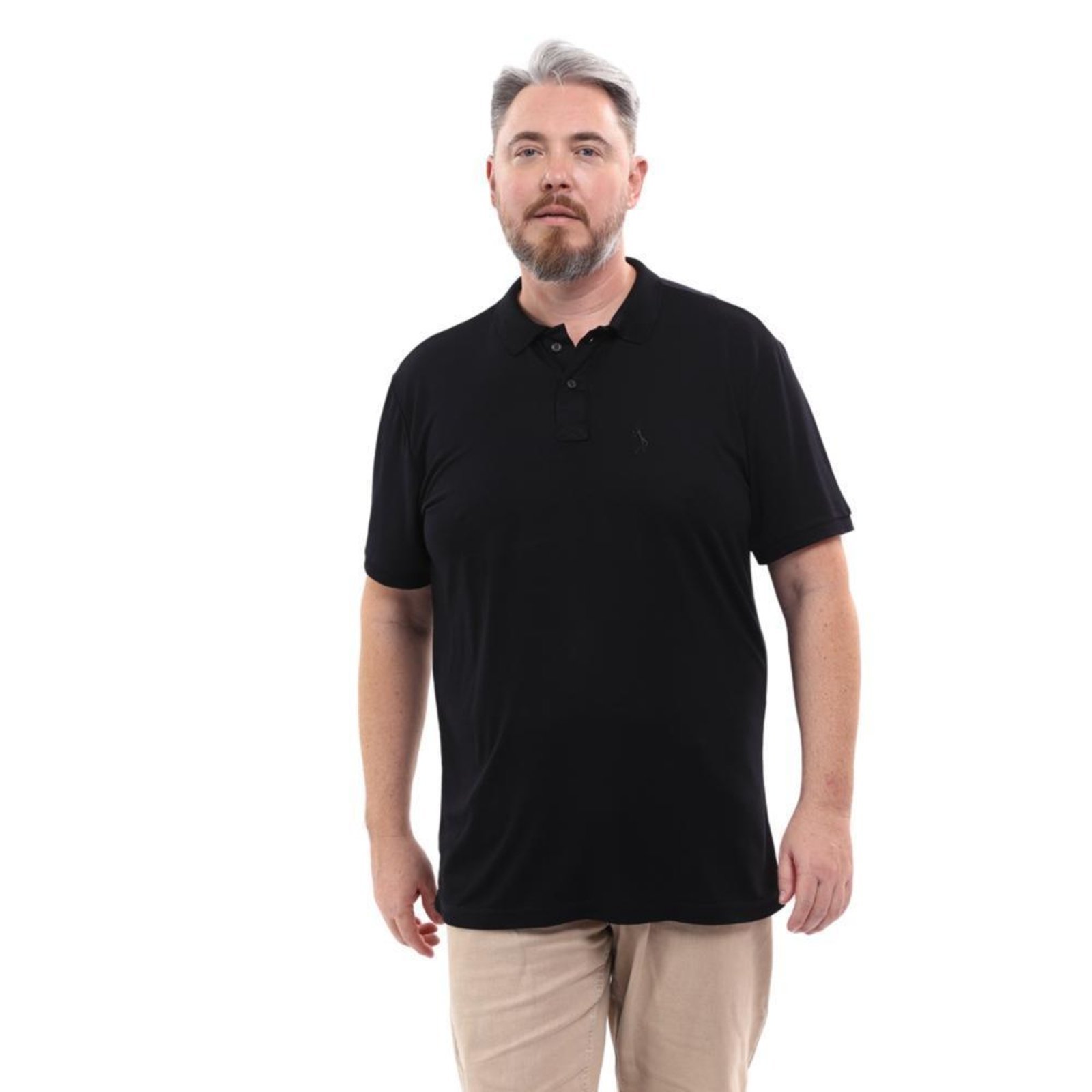 Camisa Polo Plus Masculina Piquet Algodão Casual