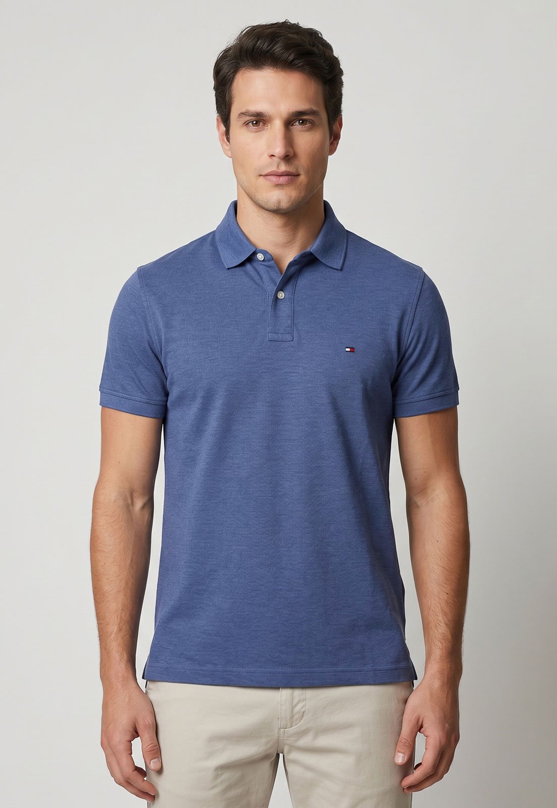 Polo Masculina Tommy Hilfiger Logo Azul