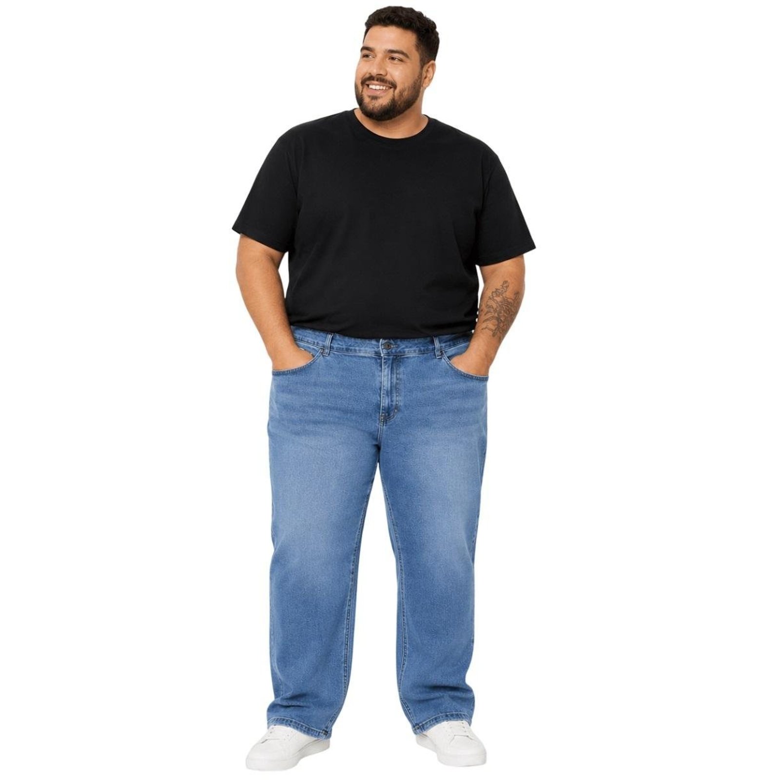 Calça Casual Reta Plus Size Masculina Max Denim 12168 Jeans