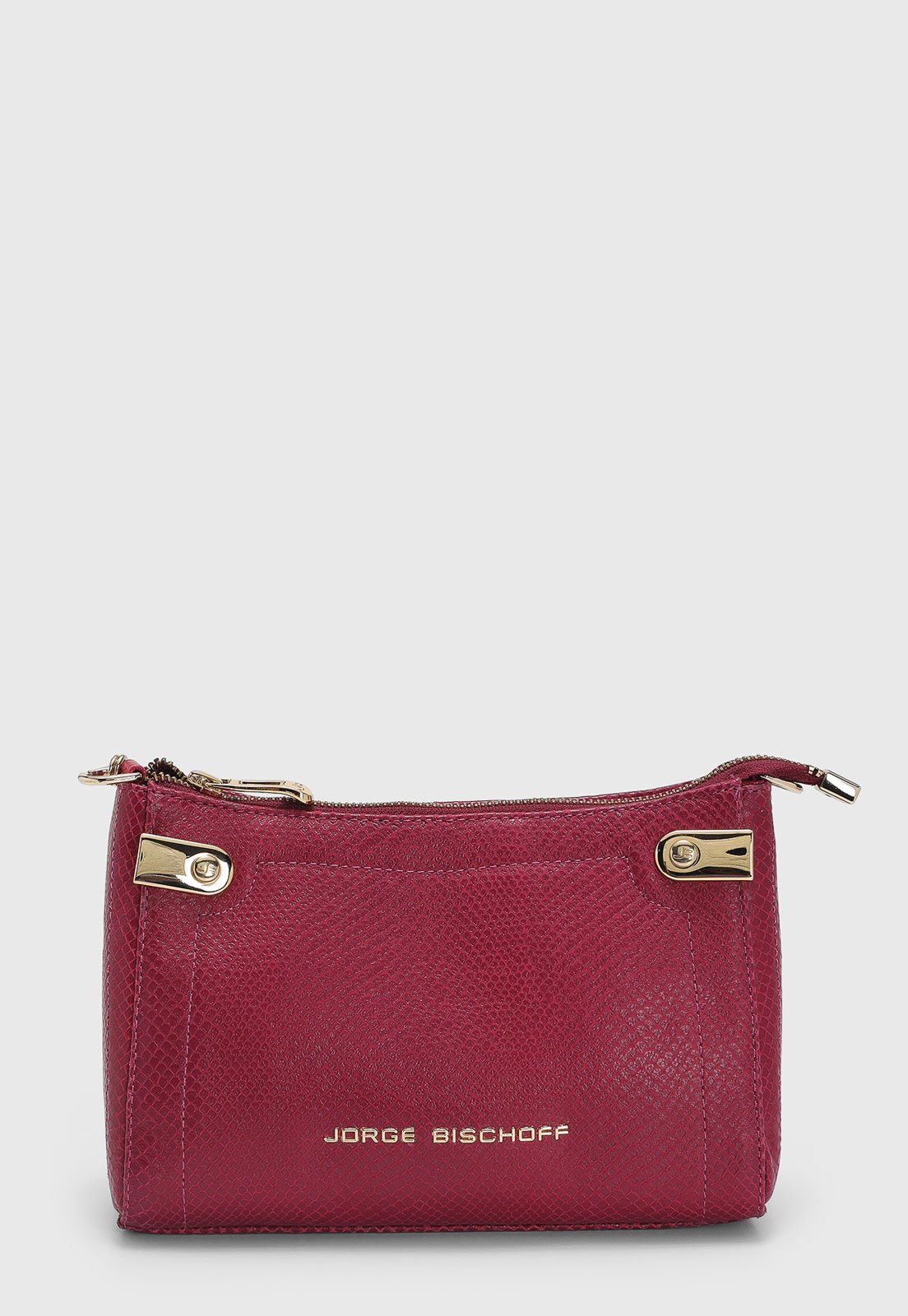 Bolsa Feminina Jorge Bischoff Média Texturizada Vinho