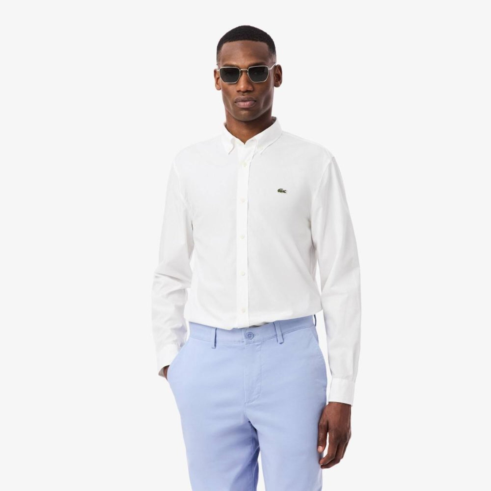 Camisa Modelagem reta em Popeline Stretch Branco - 38 Branco