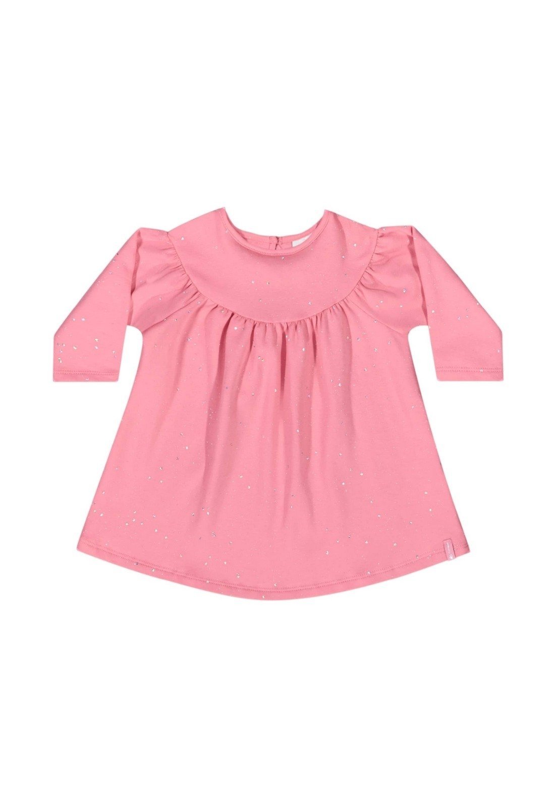 Vista 2 Infantil - Vestido Manga Longa com Glitter para Menina Quimby rosa Quimby rosa
