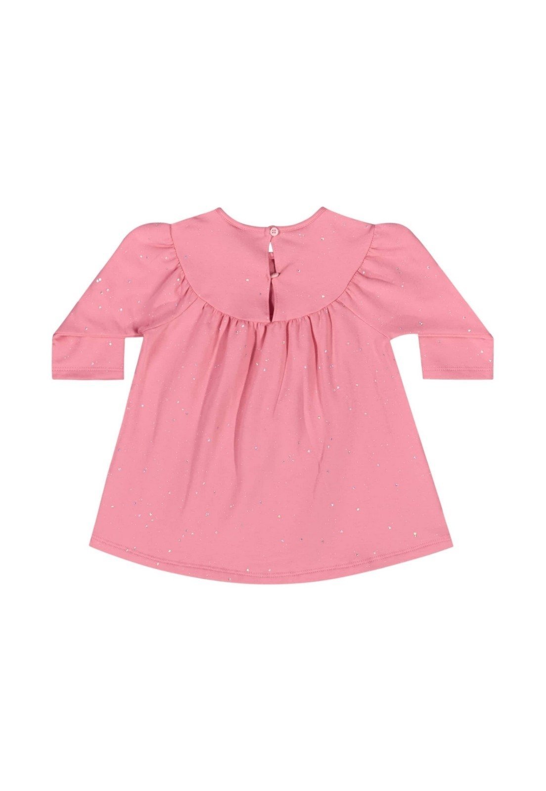 Vista 3 Infantil - Vestido Manga Longa com Glitter para Menina Quimby rosa Quimby rosa
