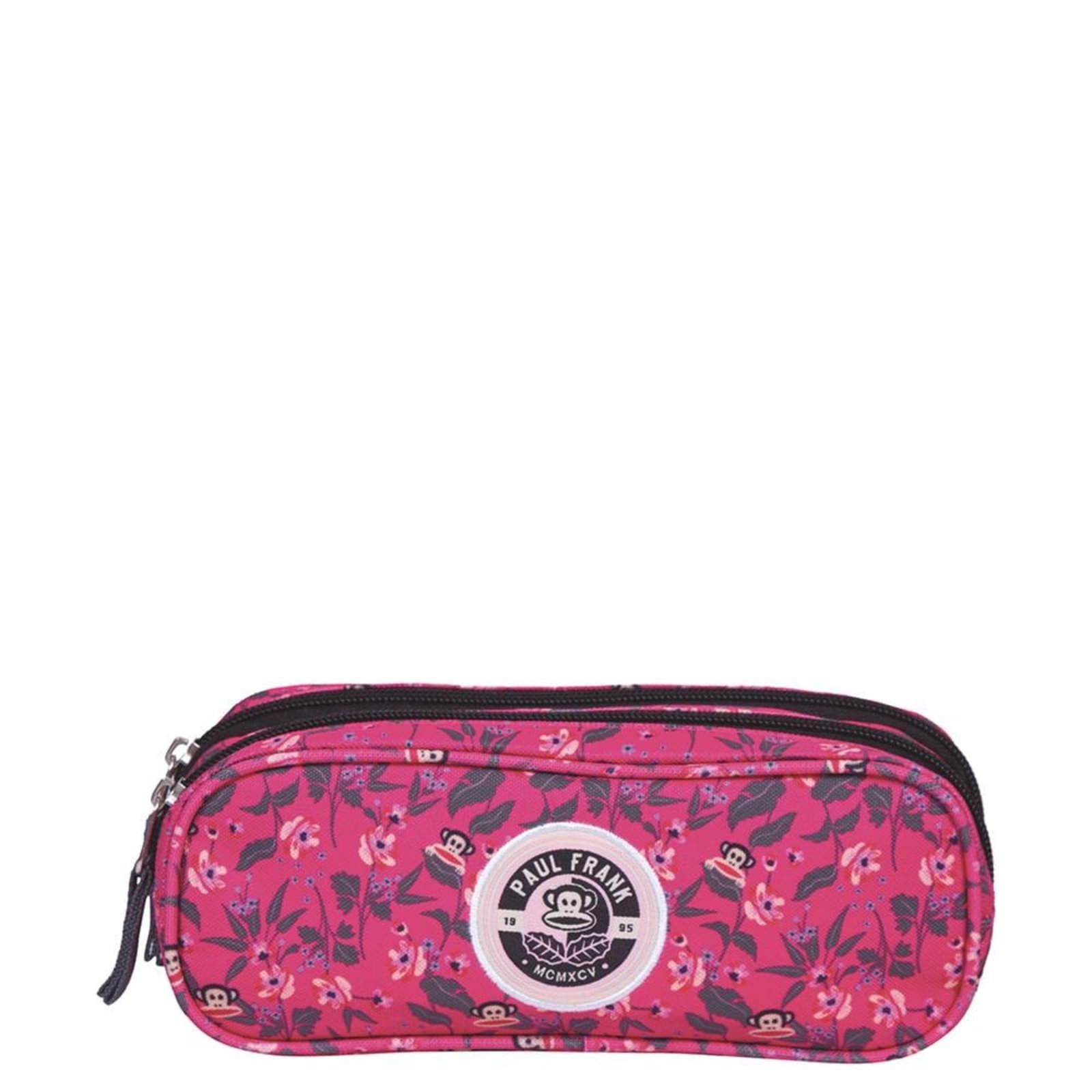 Infantil – Estojo 2 Compartimentos Paul Frank 21T01 Floral Rosa Rosa