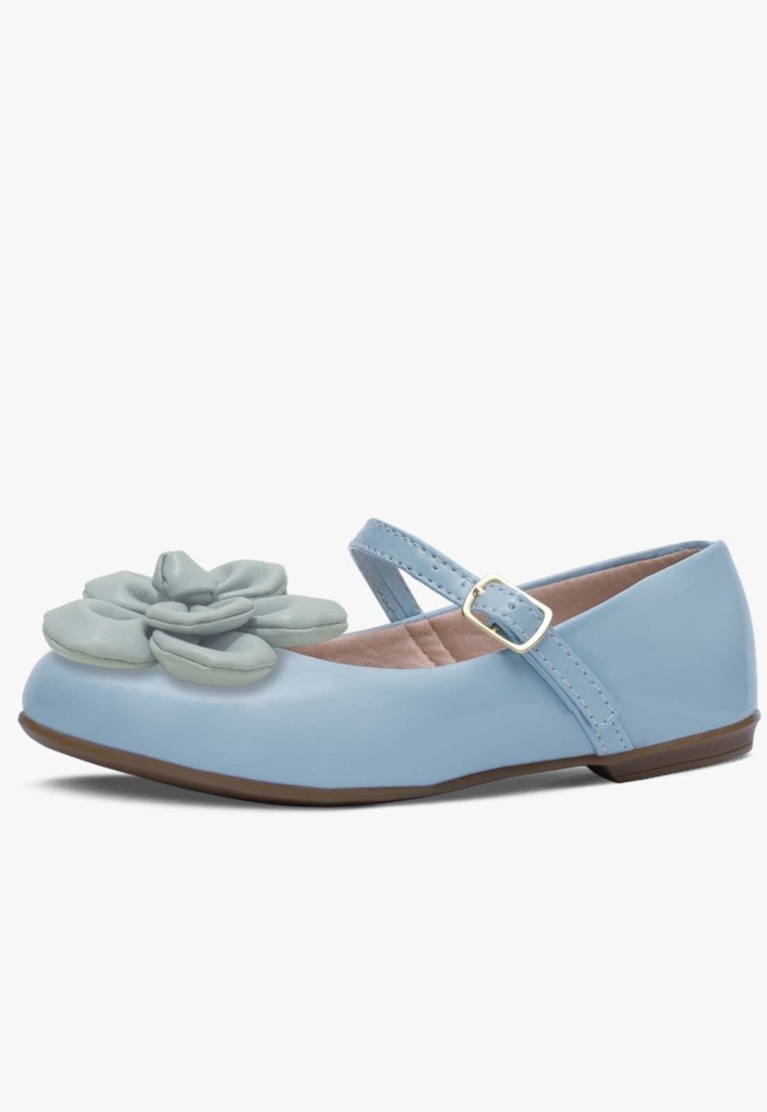 Infantil – Sapatilha Feminina Rasteira Pópidi Petala Flor Azul