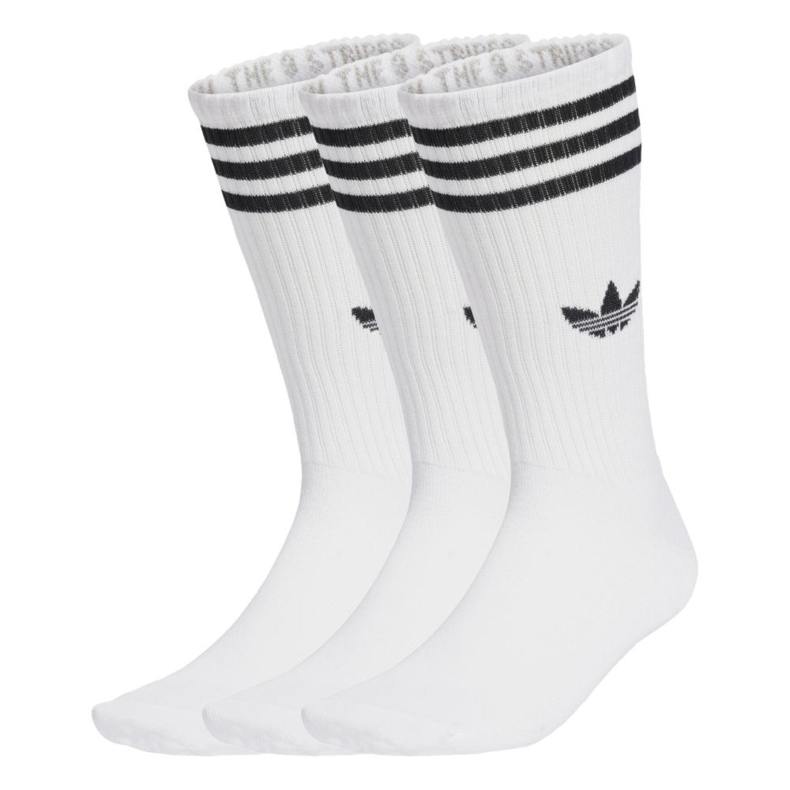 Meias Três Listras High Crew 3 Pares adidas Originals Branco