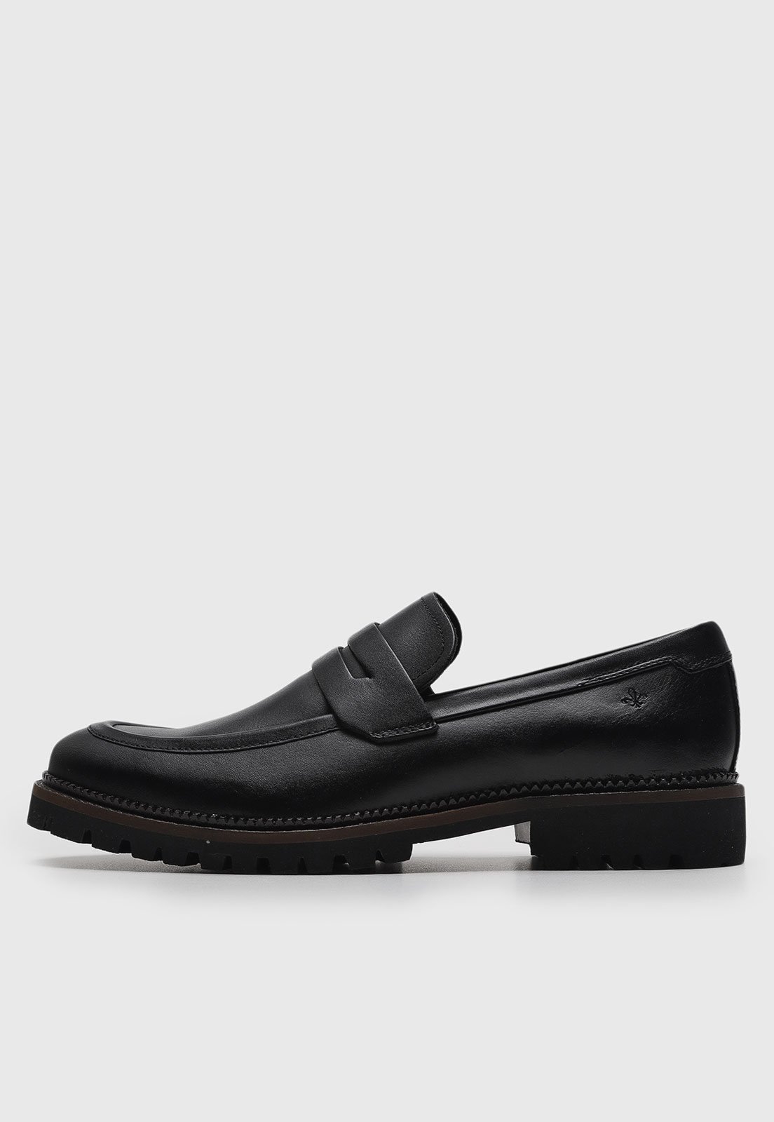 Sapato de Couro Tratorado Dudalina Liso Preto