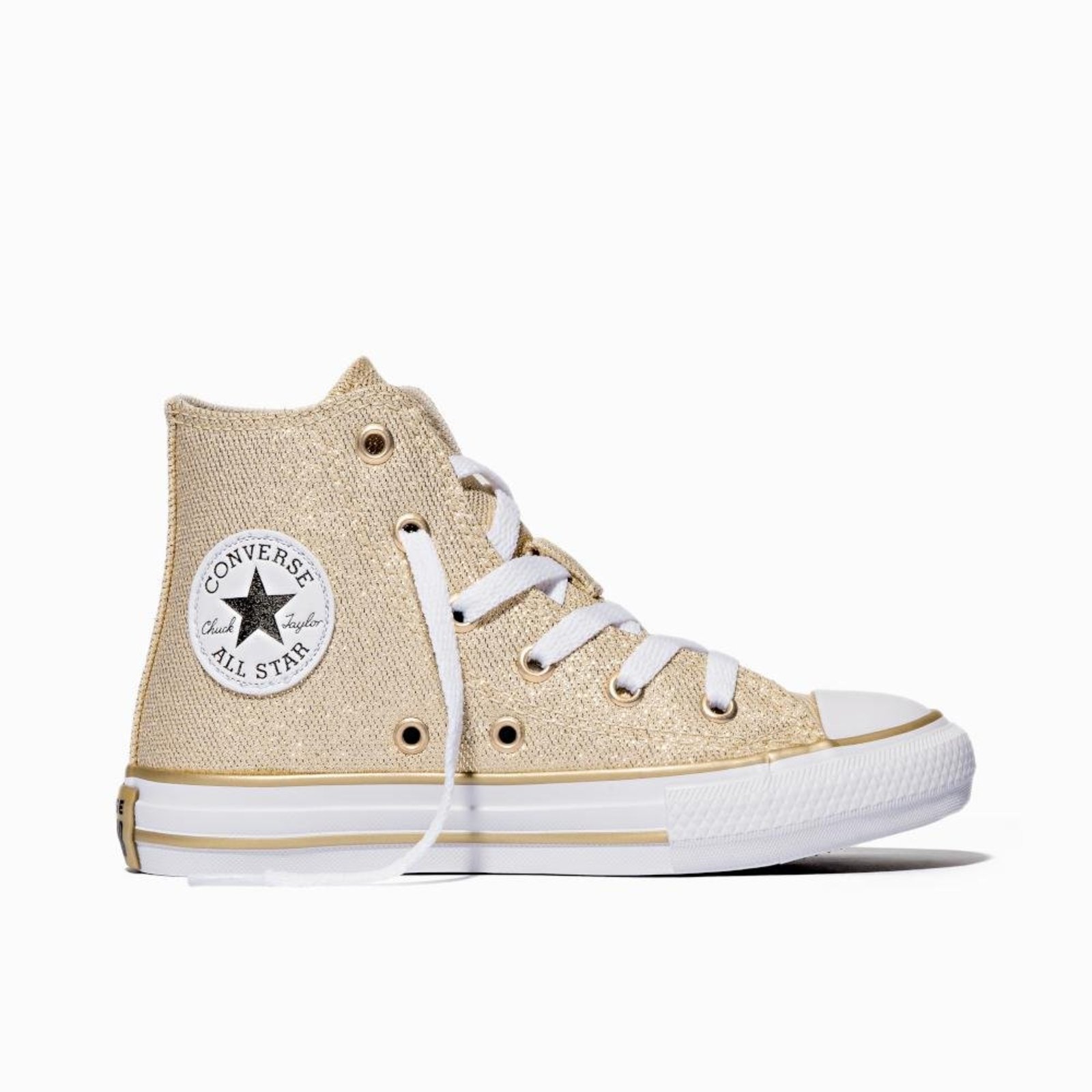 Infantil - Tênis Chuck Taylor All Star Shine Cano Alto Dourado Dourado